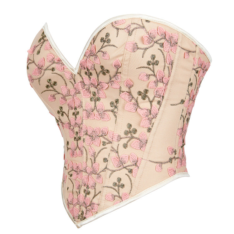 Lavender Floral Strapless Corset Top, alternate view 4