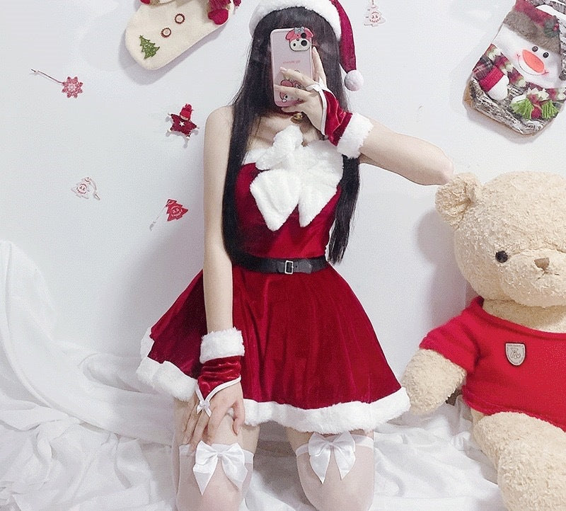 Red Uniform-Inspired Costume Lingerie Set - Alternate View