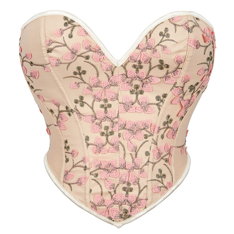 Lavender Floral Strapless Corset Top, alternate view 5