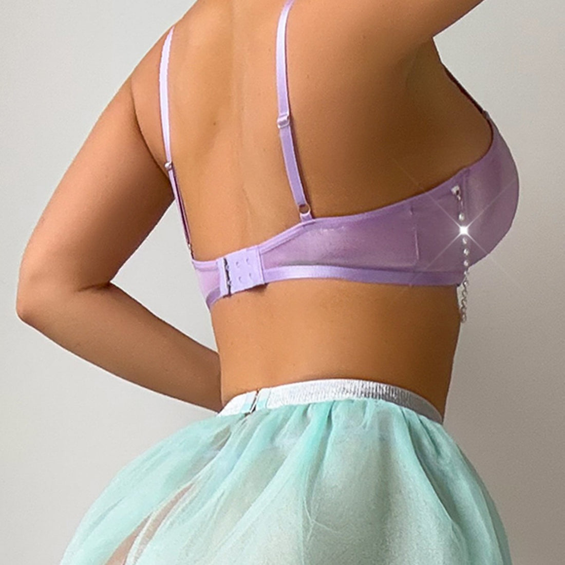 Lavender Bra and Tulle Skirt Lingerie Set, alternate view 4
