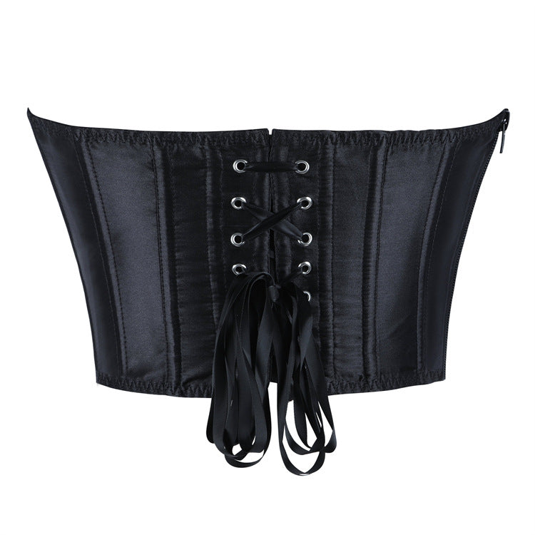 Black Curved-Panel Strapless Corset Top, alternate view 3