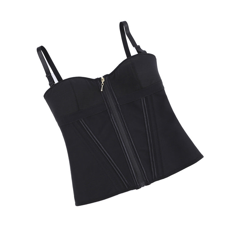 Black Zip-Front Corset Top, alternate view 5