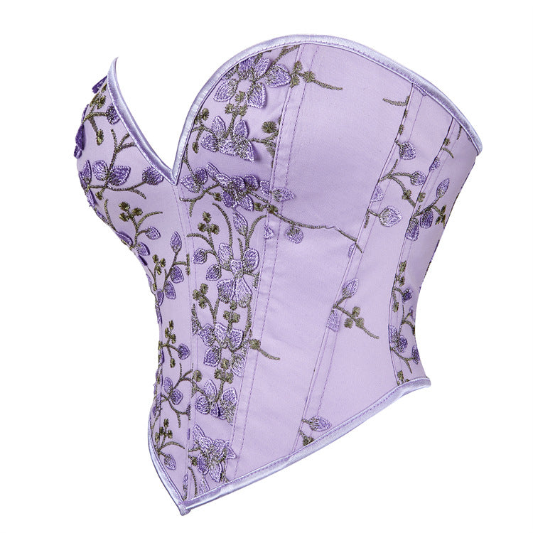Lavender Floral Strapless Corset Top, alternate view 2