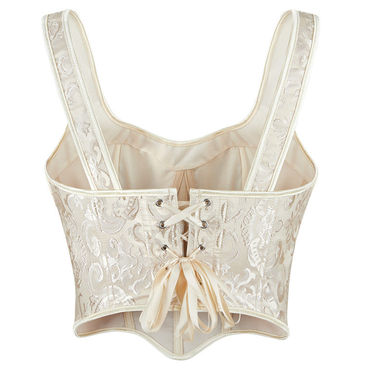 Ivory Jacquard Corset Top, alternate view 3