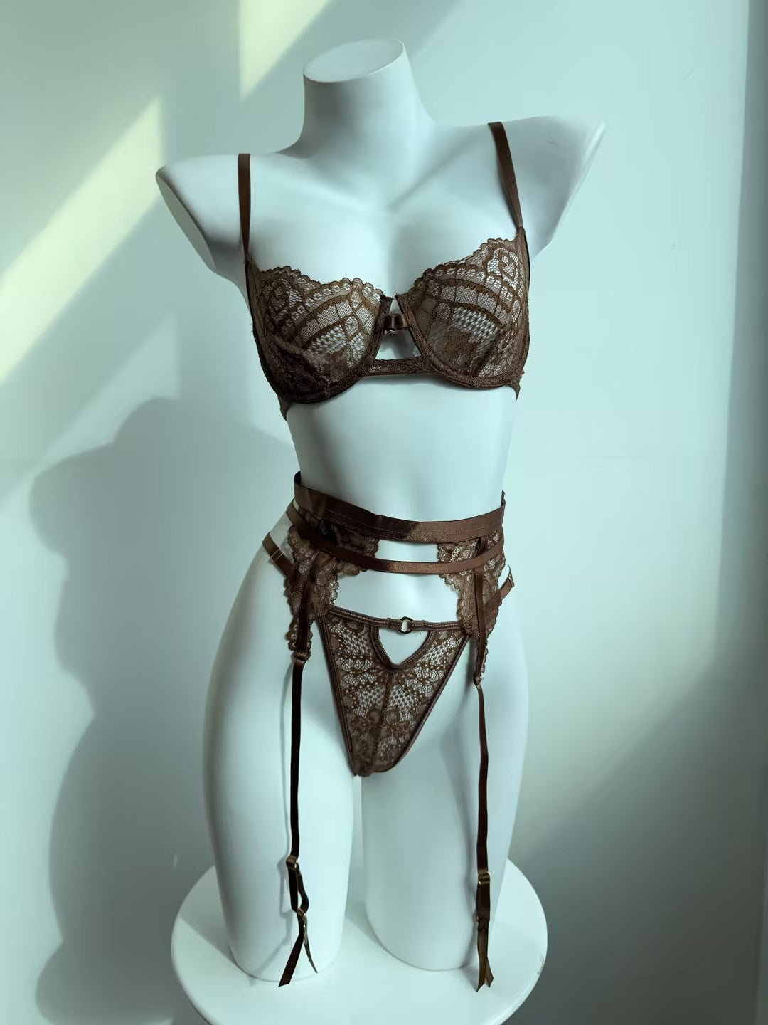 Green Lace Bra and Bottom Set, alternate view 13