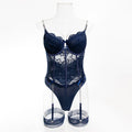 Chain Detail Lace Strappy Teddy Bodysuit - Styled View