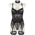 Contrast Three-Piece Lingerie Set - Styled View