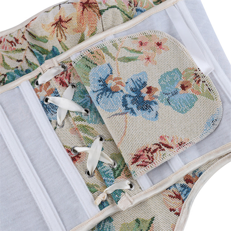 Pastel Floral Strapless Corset Top, alternate view 4