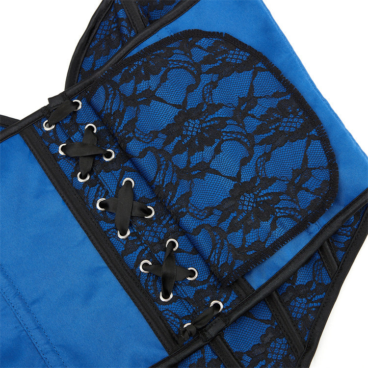 Blue Lace Strapless Corset Top, alternate view 4