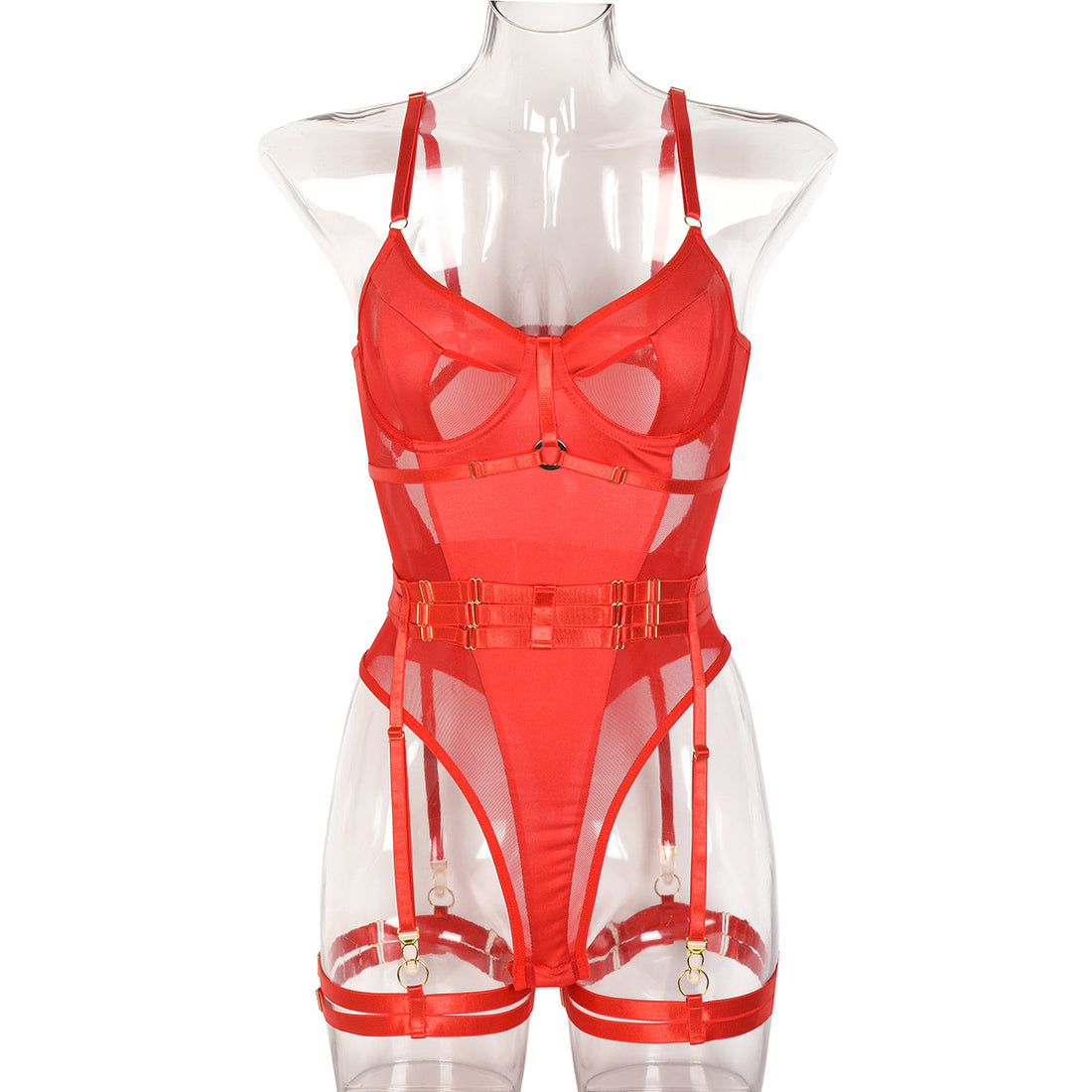 Mesh Cutout Teddy Bodysuit - Styled View