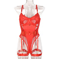 Mesh Cutout Teddy Bodysuit - Styled View