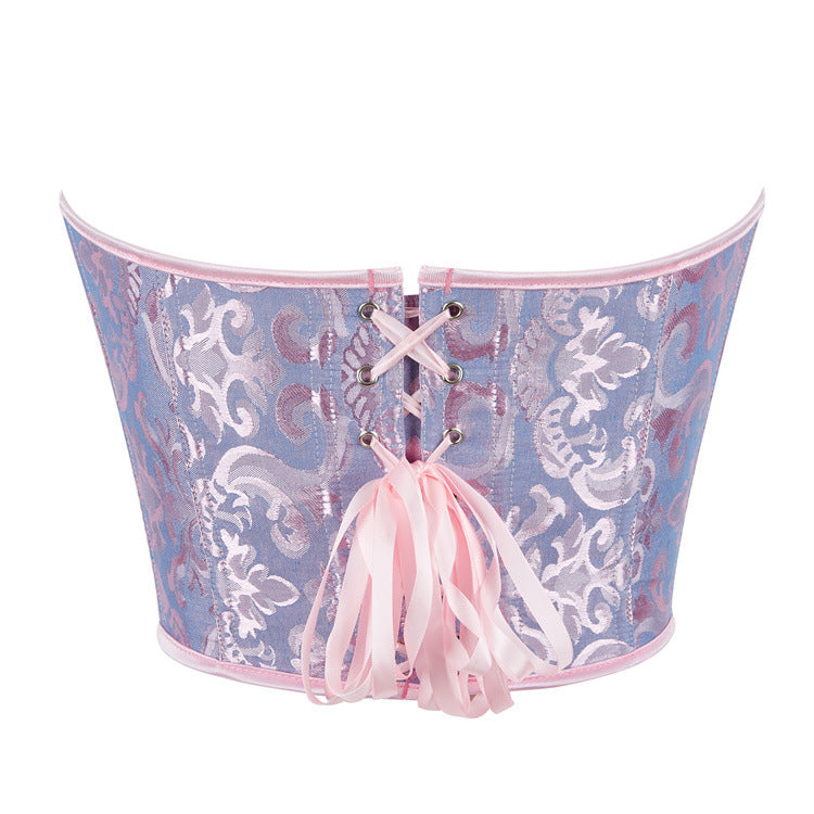 Lavender Paisley Strapless Corset Top, alternate view 3