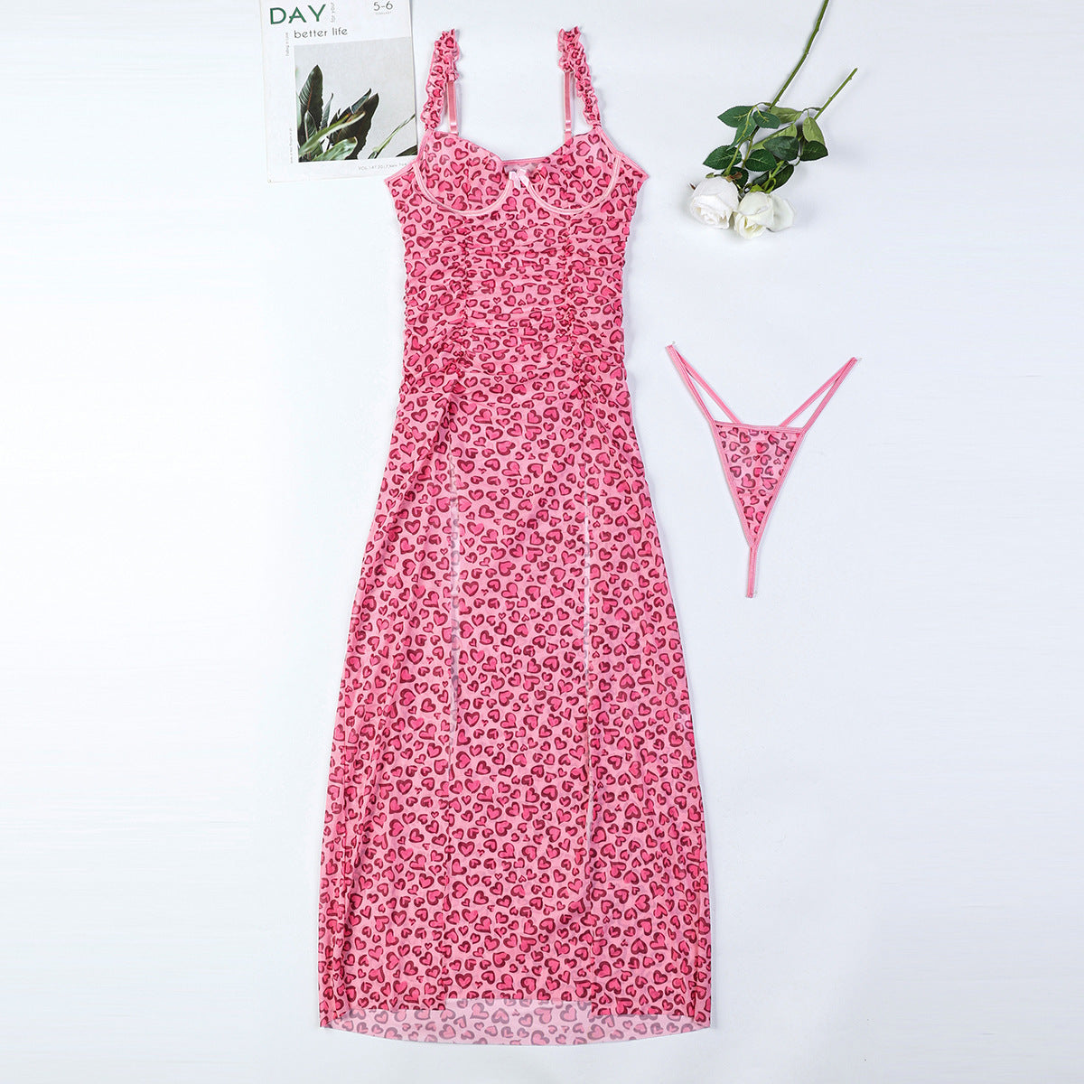 Strappy Pink Chemise Nightdress - Secret Hour lingerie