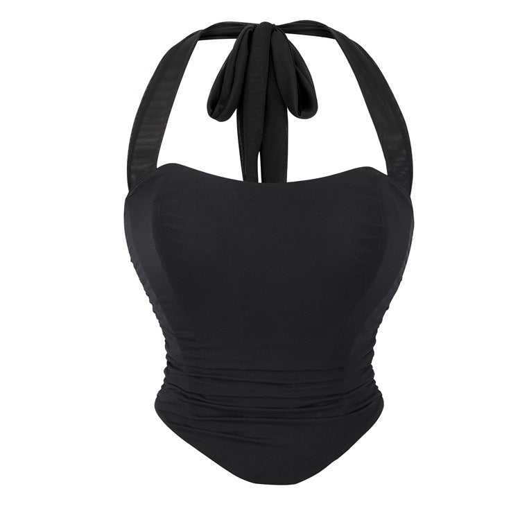 Burgundy Halter Corset Top, alternate view 6