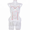 Classic Style Floral Lace Lingerie Set - Alternate View