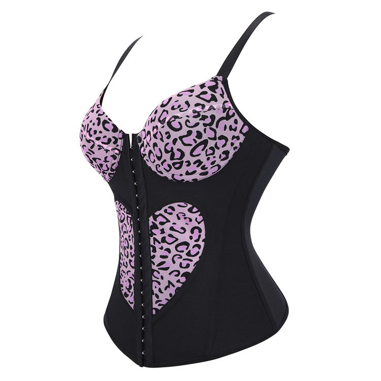 Pink Leopard Print Corset Top, alternate view 2