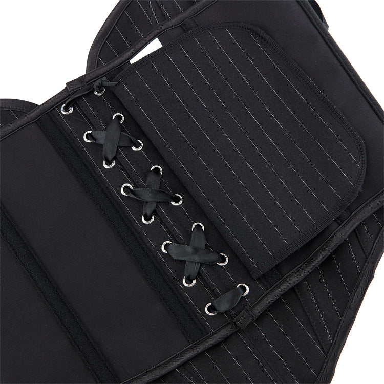 Black Pinstripe Sweetheart Corset Top, alternate view 4