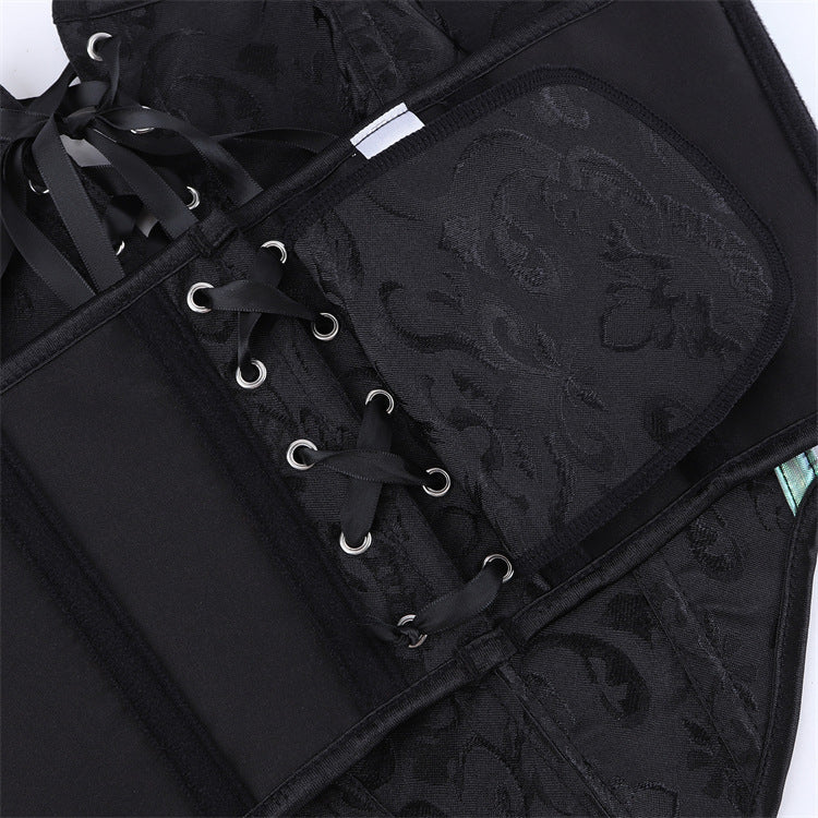 Black Teal Lace-Up Corset Top, alternate view 4