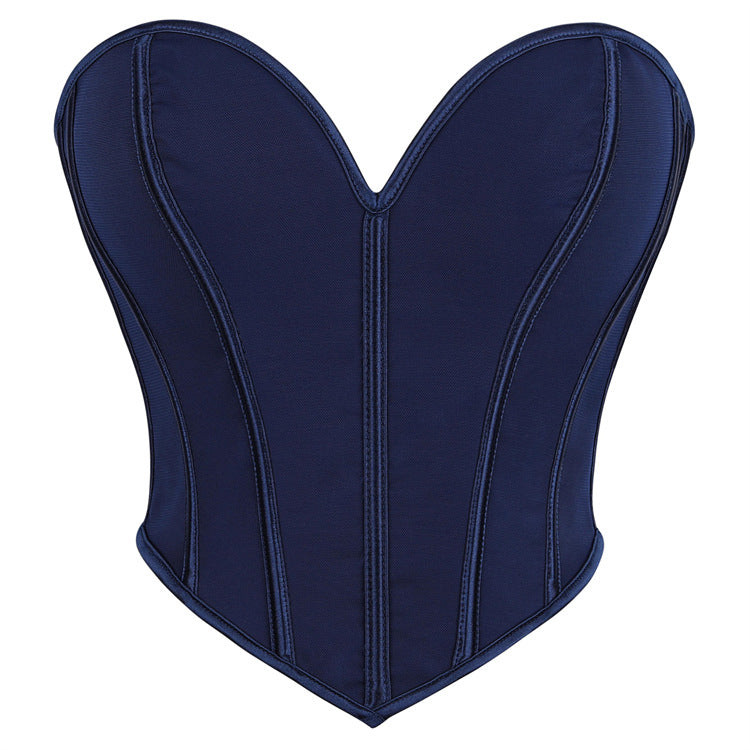 Black Faux-Leather Strapless Corset Top, alternate view 12