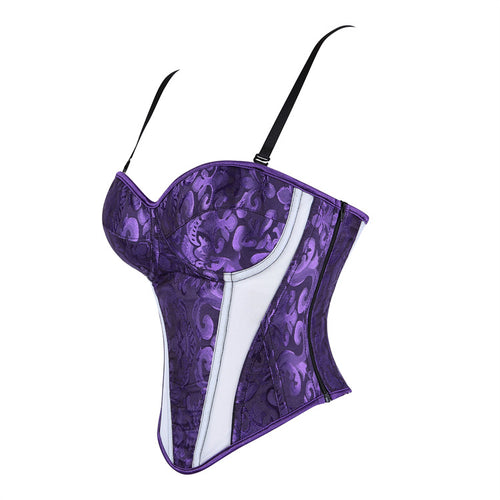 Purple Jacquard Corset Top, alternate view 2