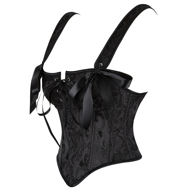 Black Bow Tie-Strap Corset Top, alternate view 2