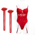 Chain Detail Lace Strappy Teddy Bodysuit - Styled View
