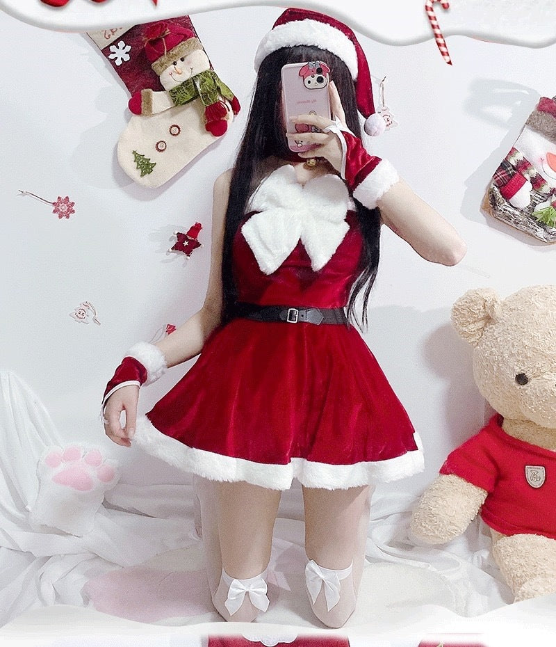 Red Uniform-Inspired Costume Lingerie Set - Back View