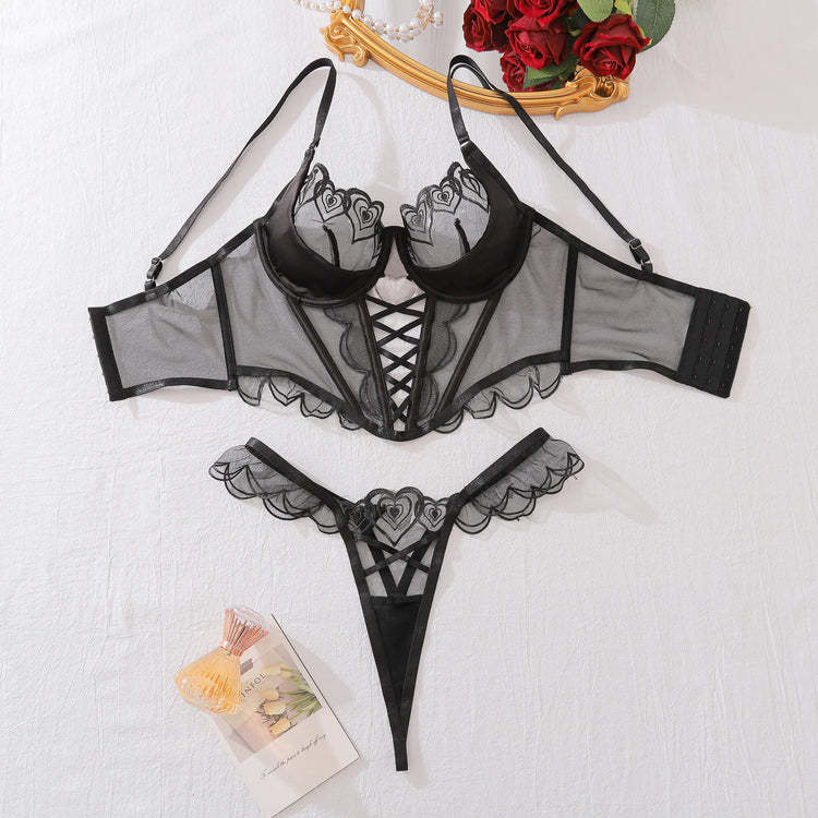 Fuchsia Lace Corset Lingerie Set, alternate view 4