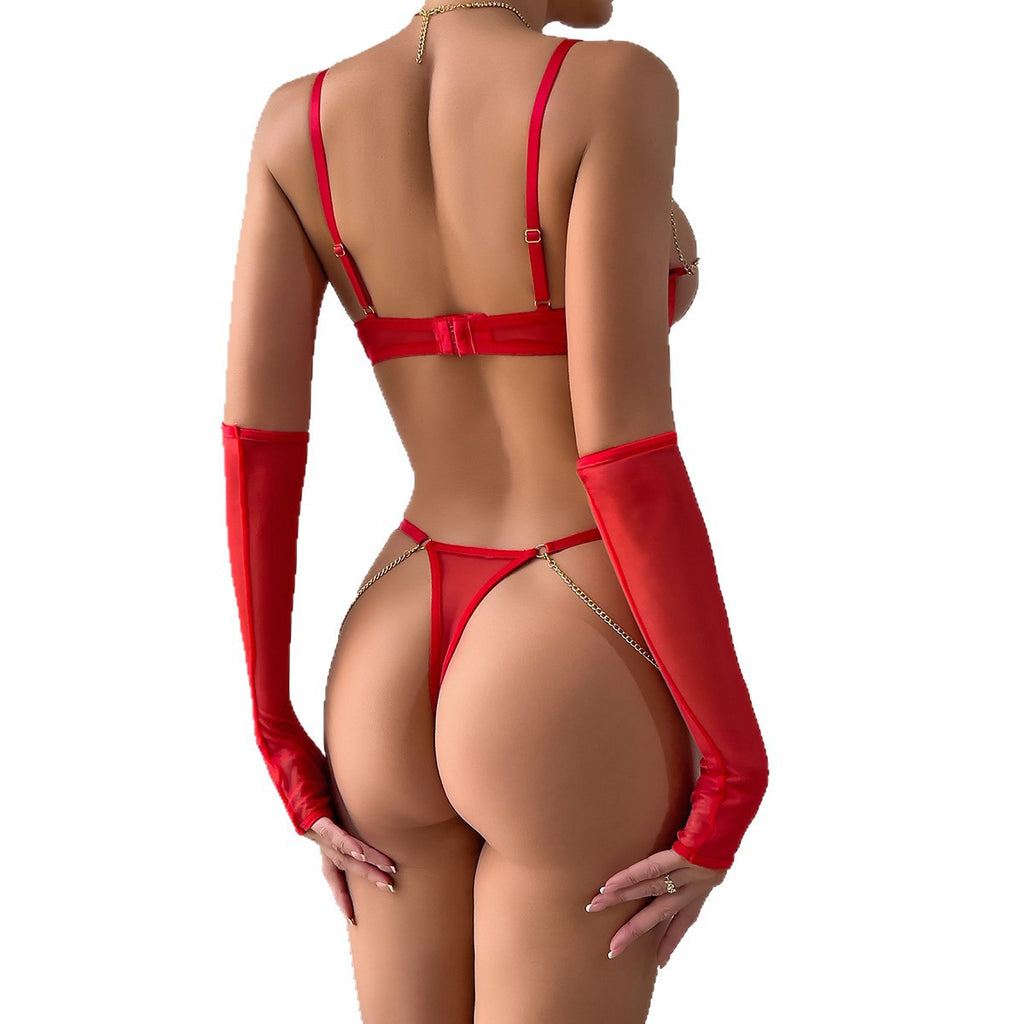 Lace Four-Piece Lingerie Set - Secret Hour lingerie