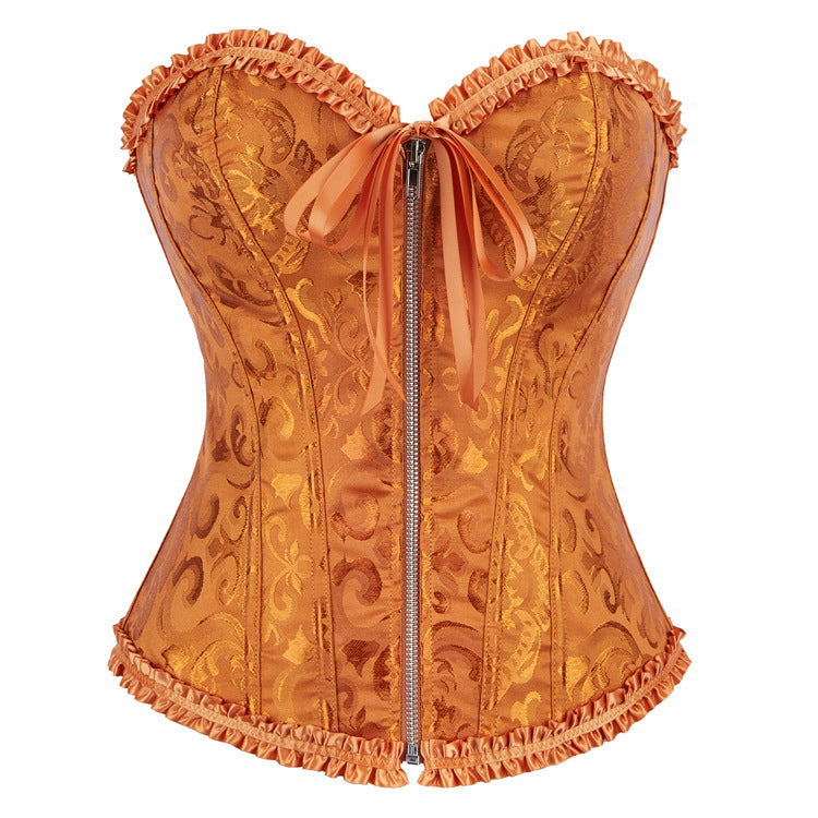 Black Ruffle Trim Strapless Corset Top, alternate view 10