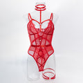 Lace Halter Teddy Bodysuit - Styled View