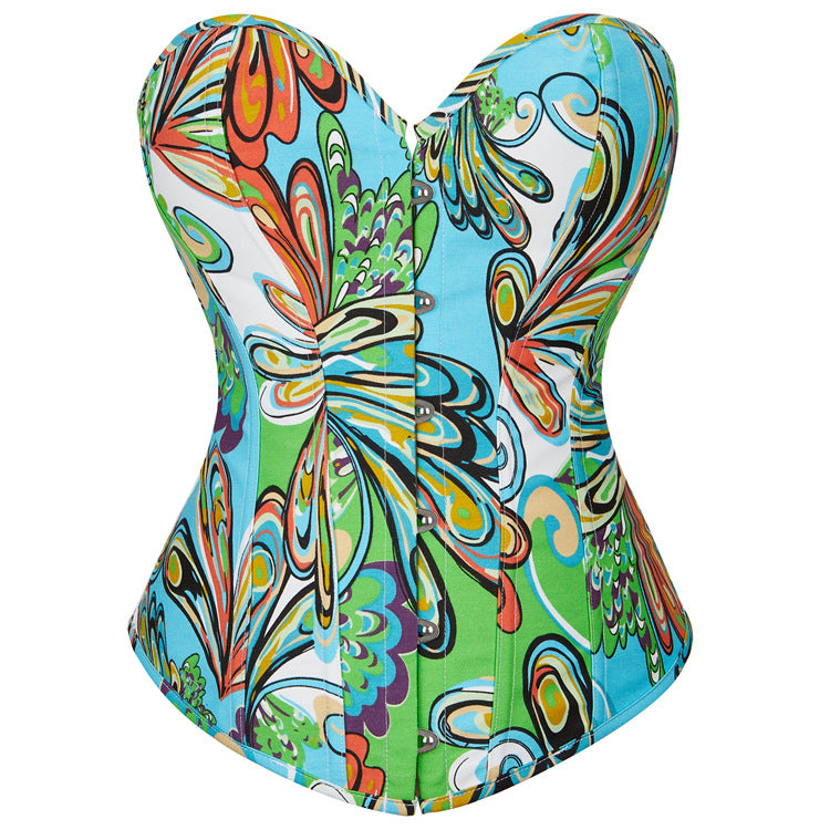 Pink Paisley Strapless Corset Top, alternate view 5
