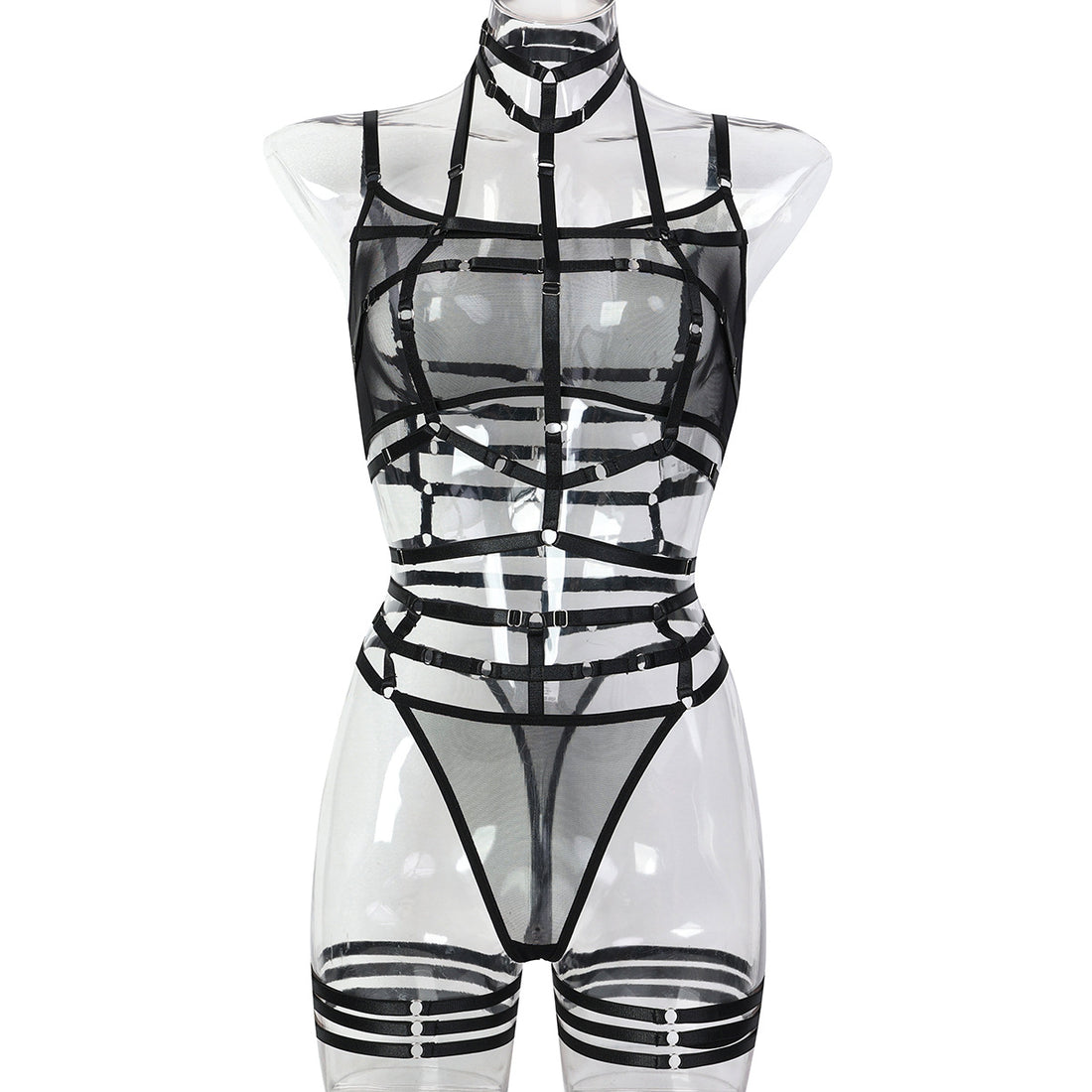 Strappy Three-Piece Lingerie Set - Secret Hour lingerie