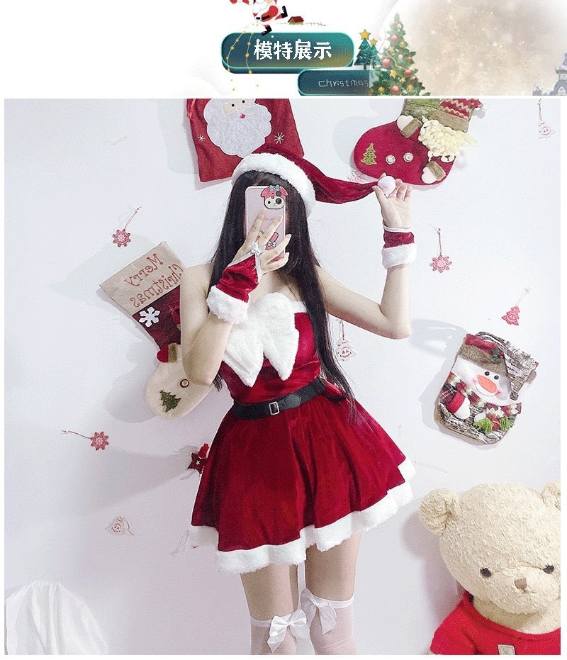 Red Uniform-Inspired Costume Lingerie Set - Alternate View