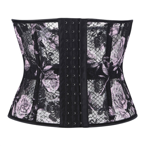 Black Floral Lace Underbust Corset Top