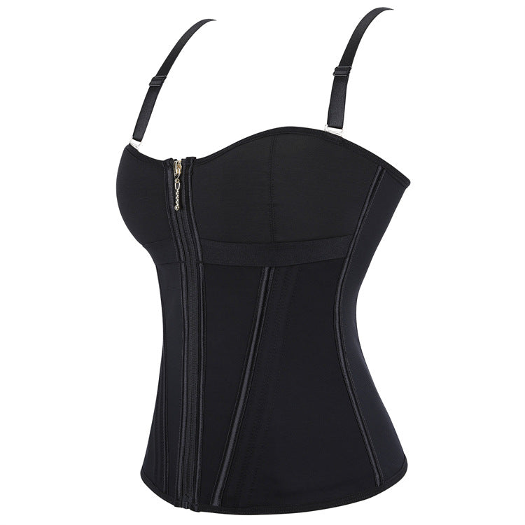 Black Zip-Front Corset Top, alternate view 2
