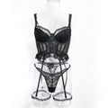 Lace Strappy Three-Piece Lingerie Set - Styled View