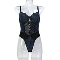Faux Leather Cutout Teddy Bodysuit - Alternate View