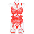 Red Lace Strappy Teddy Bodysuit - Alternate View