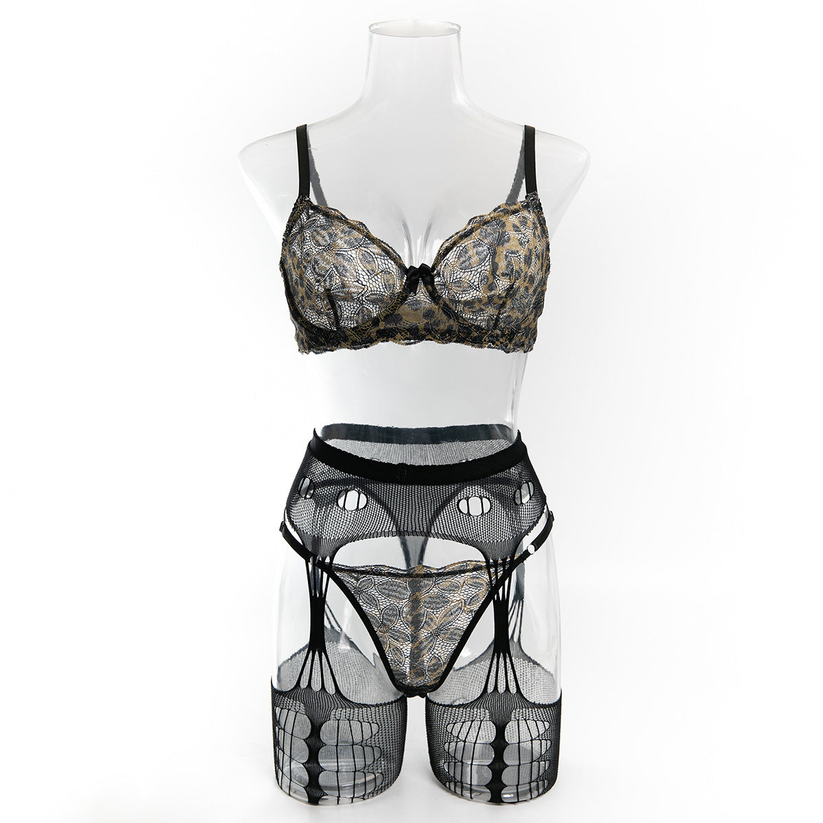 Boutique Strappy Three-Piece Lingerie Set - Alternate View
