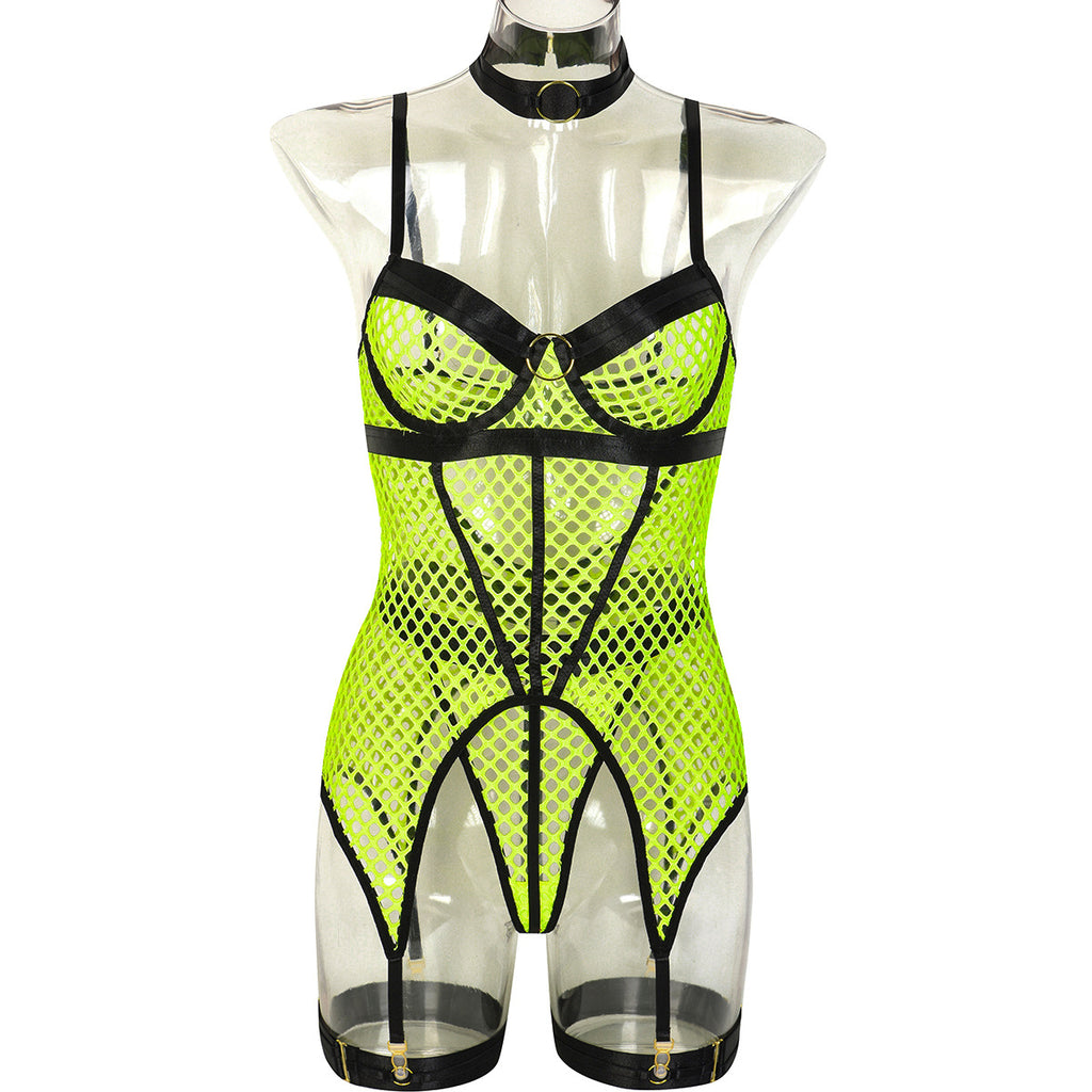 Contrast Three-Piece Lingerie Set - Styled View