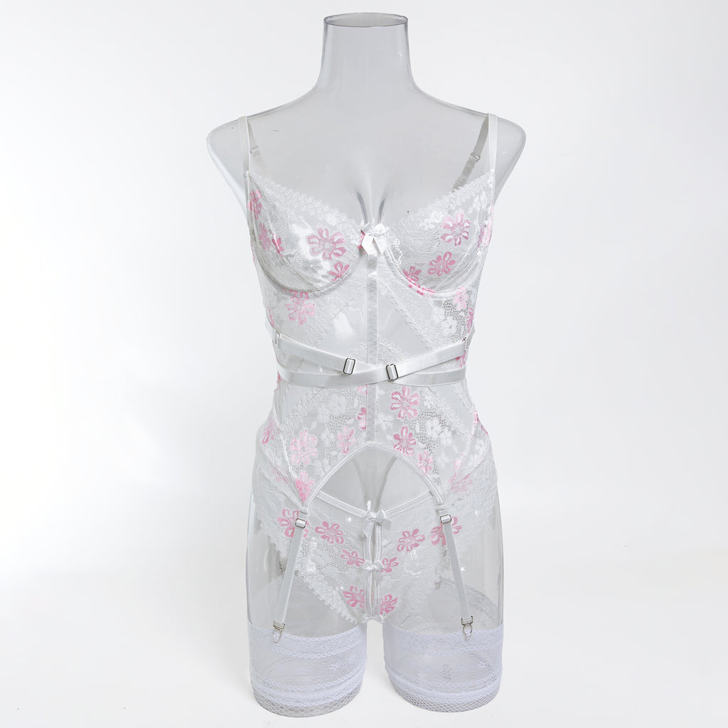White Cutout Teddy Bodysuit - Alternate View