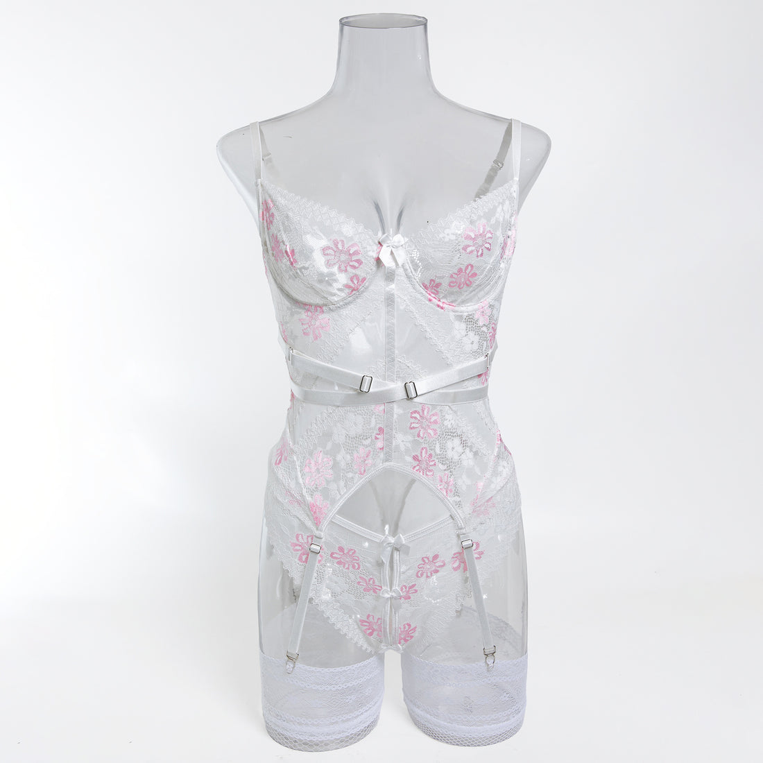 White Cutout Teddy Bodysuit - Alternate View