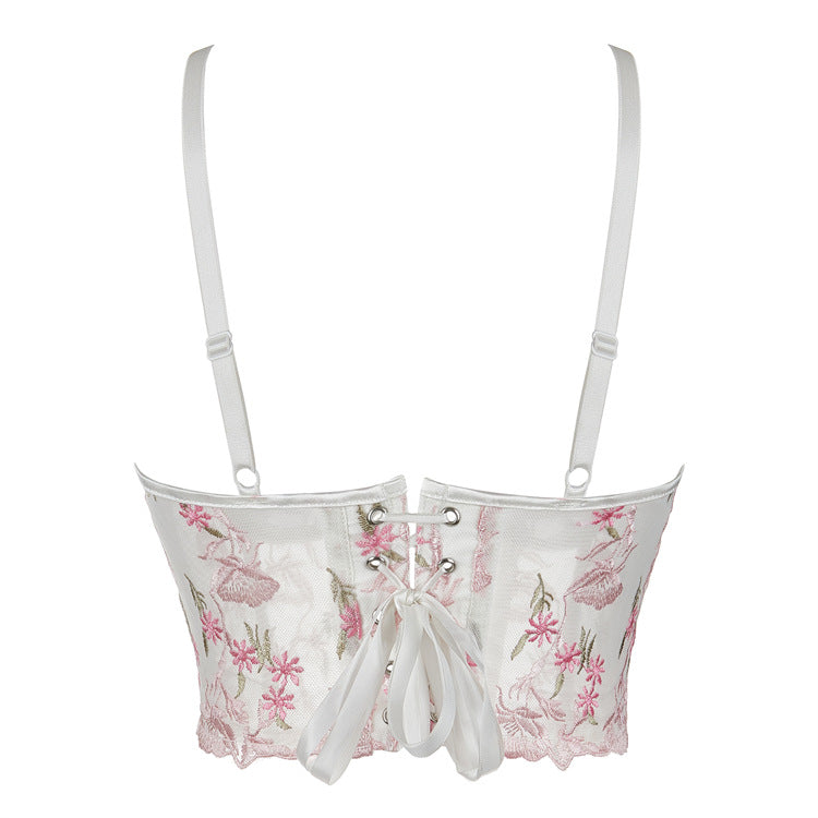 White Pink Floral Corset Top, alternate view 5