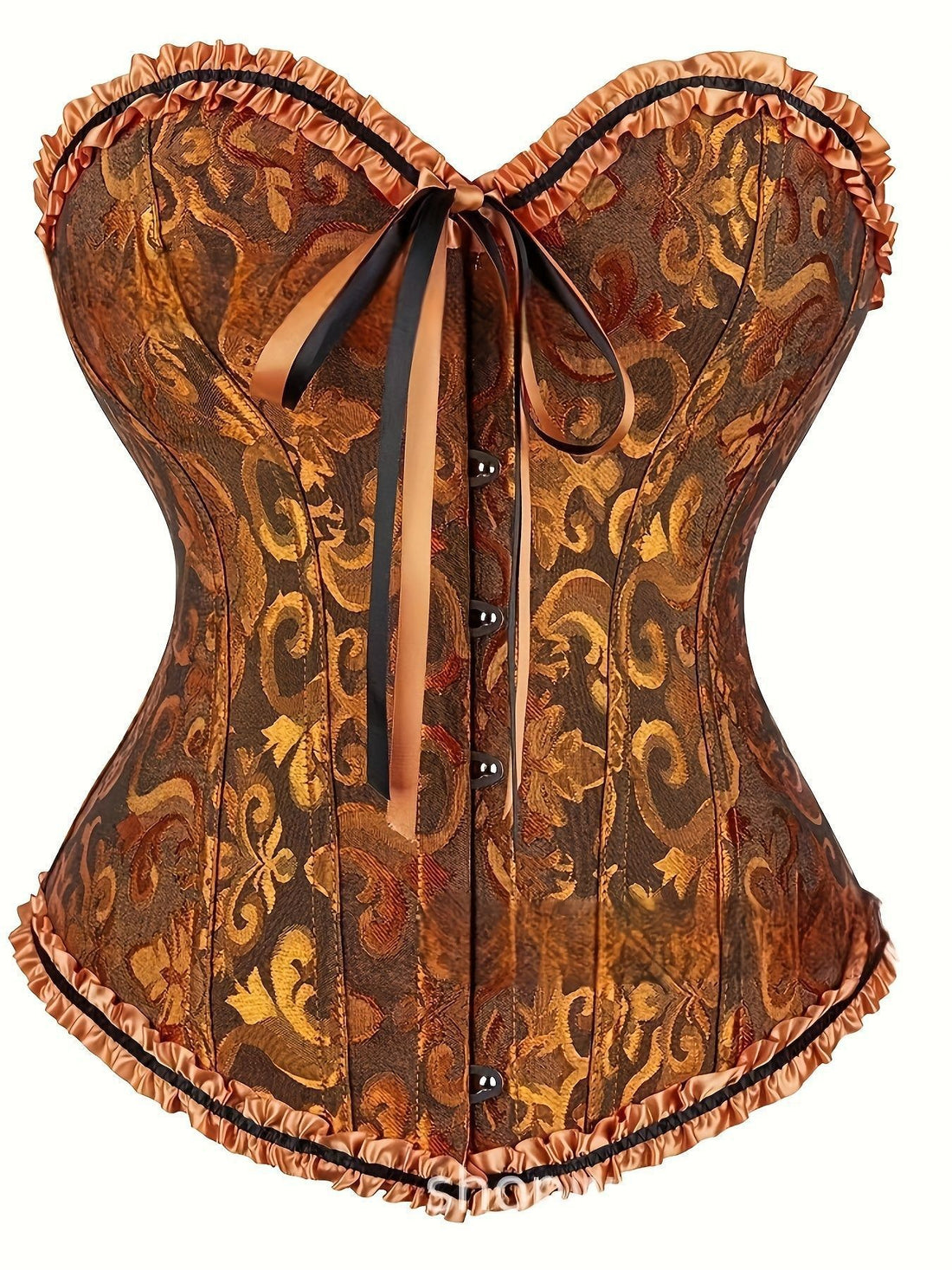 Pink Floral Lace-Up Corset Top, alternate view 16