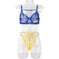 Blue Sheer Mesh Two-Piece Lingerie Set - Alternate View