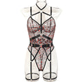 Strappy Halter Teddy Bodysuit - Styled View