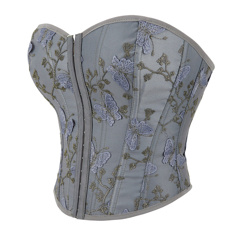 Ivory Rose Print Back-Zip Corset Top, alternate view 4
