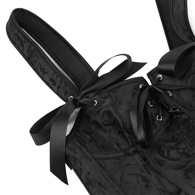 Black Bow Tie-Strap Corset Top, alternate view 5