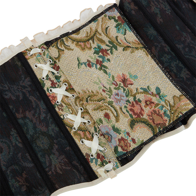 Floral Off-Shoulder Back-Zip Corset Top, alternate view 4
